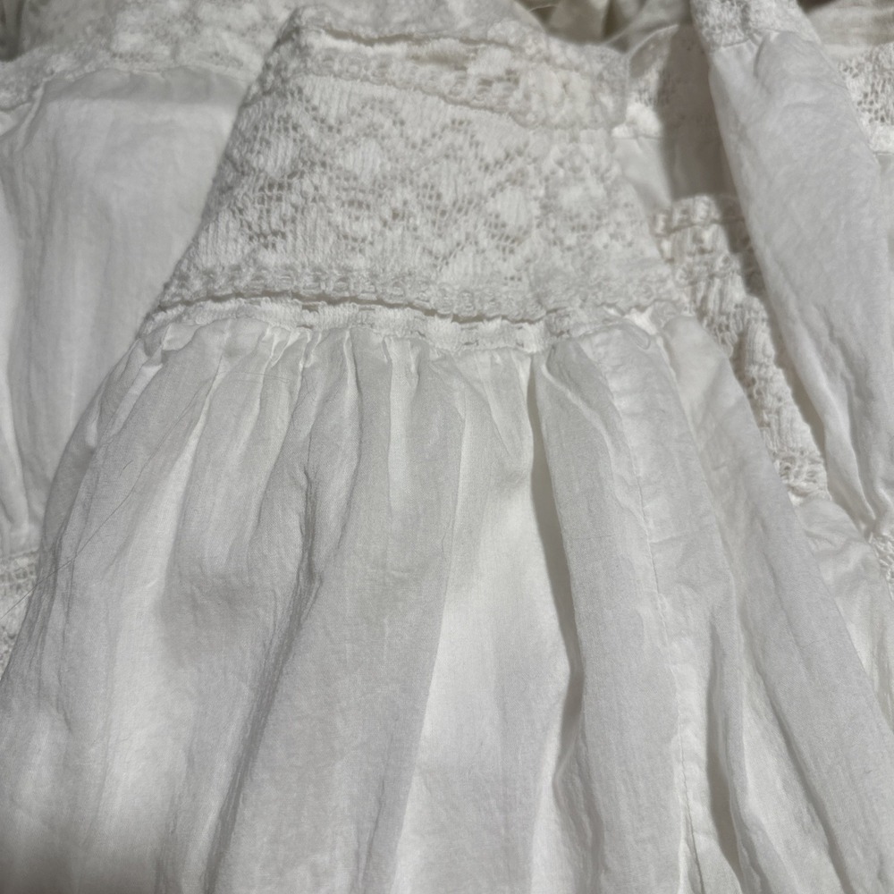 Studio West Apparel White Rayon Tiered Maxi Skirt PS Prairie Bohemian Petite Sm - Picture 9 of 12